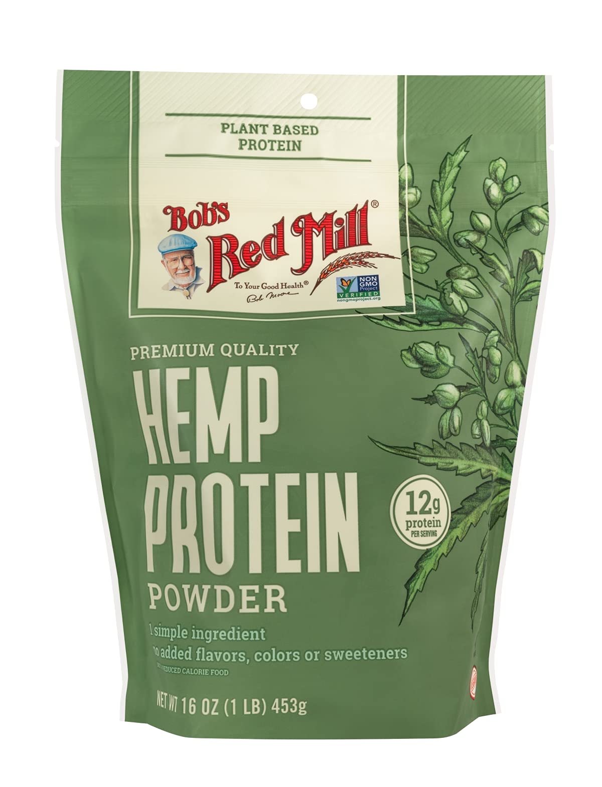 Hemp protein powder being added to a smoothie