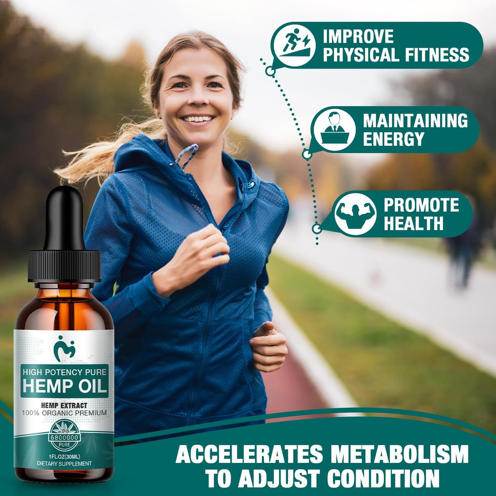 Hemp Oil Organic Premium bottle with dropper