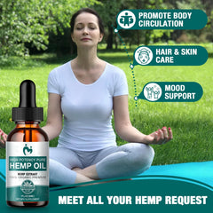 Close-up of hemp oil liquid dropper