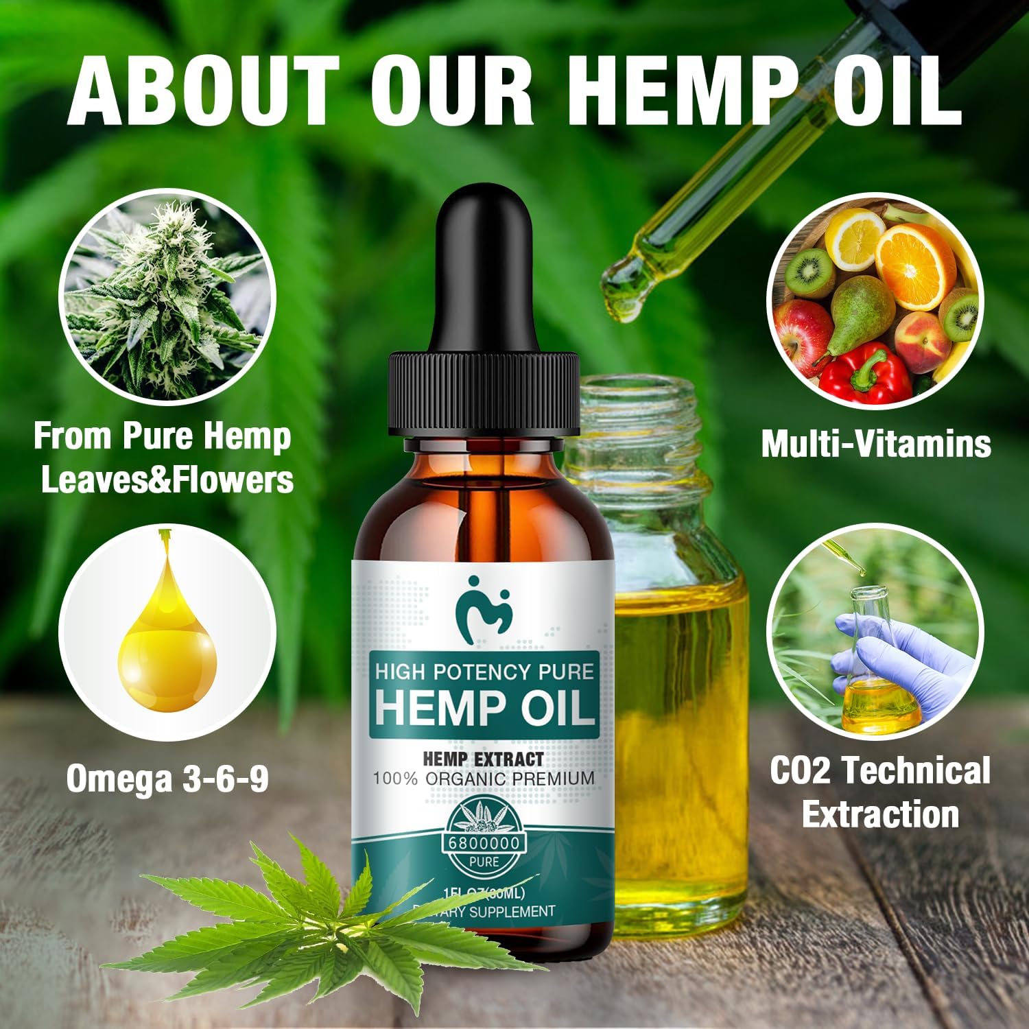 Lifestyle shot showing hemp oil use for wellness