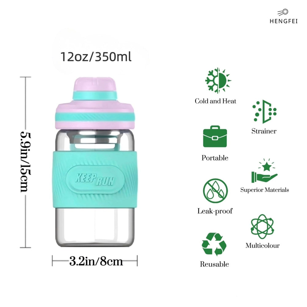 HENGFEI borosilicate glass bottle 12oz highlights heat resistance and odor-free beverages.