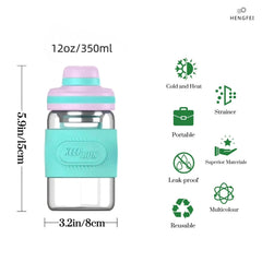 HENGFEI borosilicate glass bottle 12oz highlights heat resistance and odor-free beverages.