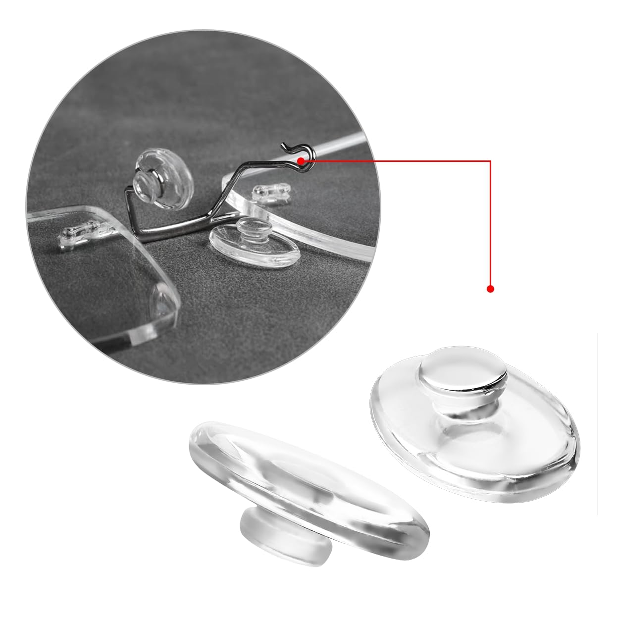 Soft silicone material close-up – anti-slip nose pad