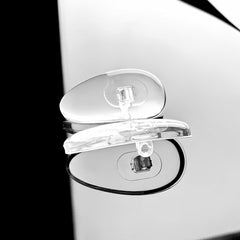 Close-up of soft nose pad with screws for Prada eyewear