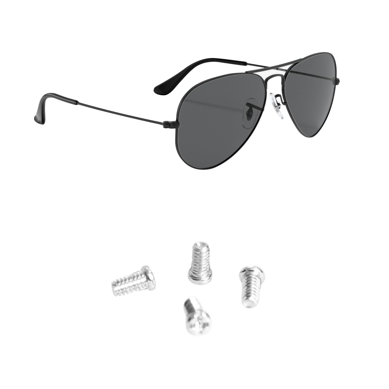 Replacement silver screws for Ray Ban Aviator RB3025 RB3447 RB3547N RB3647N sunglasses set of 4