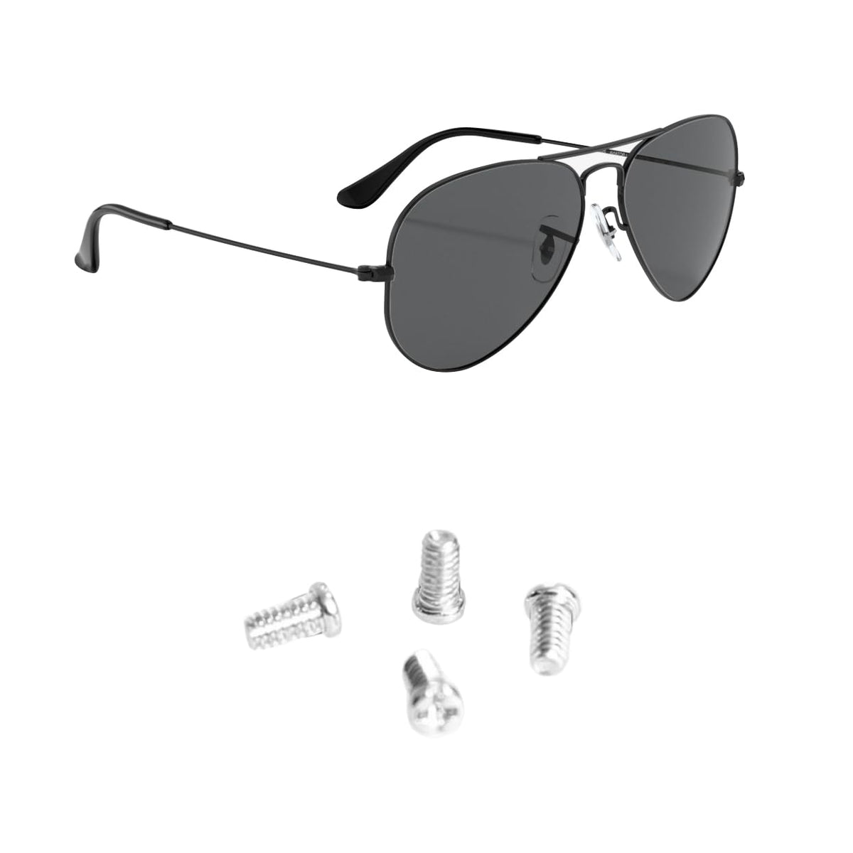 Replacement silver screws for Ray Ban Aviator RB3025 RB3447 RB3547N RB3647N sunglasses set of 4