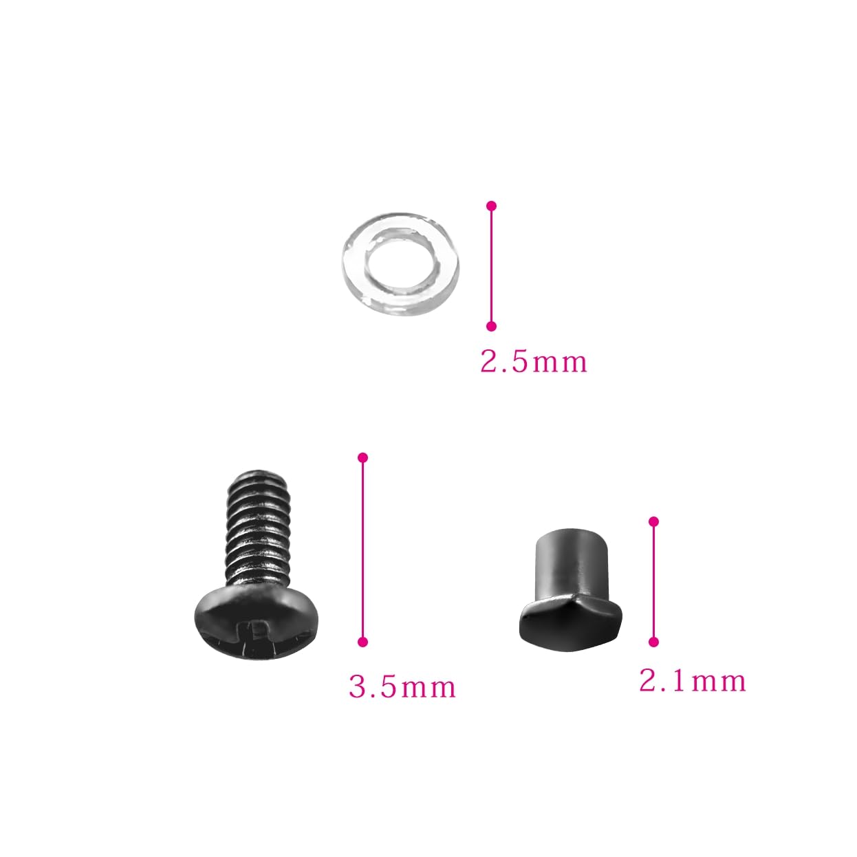 Hengfento2 screws replacement for PRADA eyeglasses gunmetal - image 3