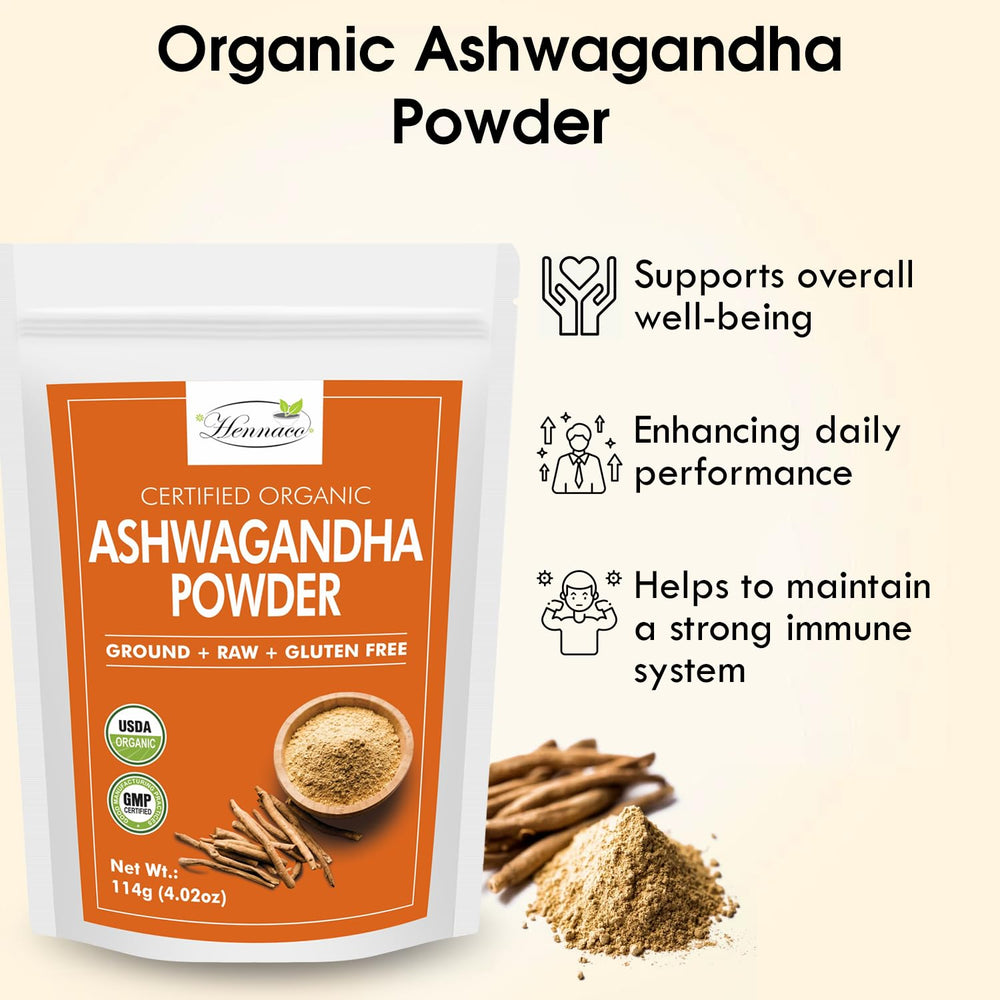 Serving suggestion: hennaco Ashwagandha Powder in a glass