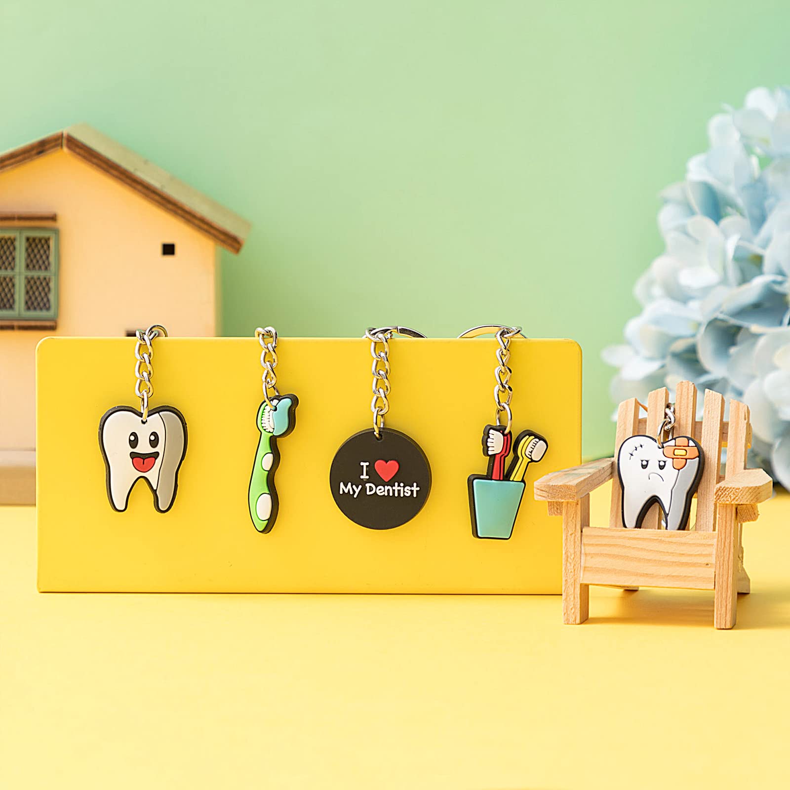 Dental assistant gift keychains featured as presents