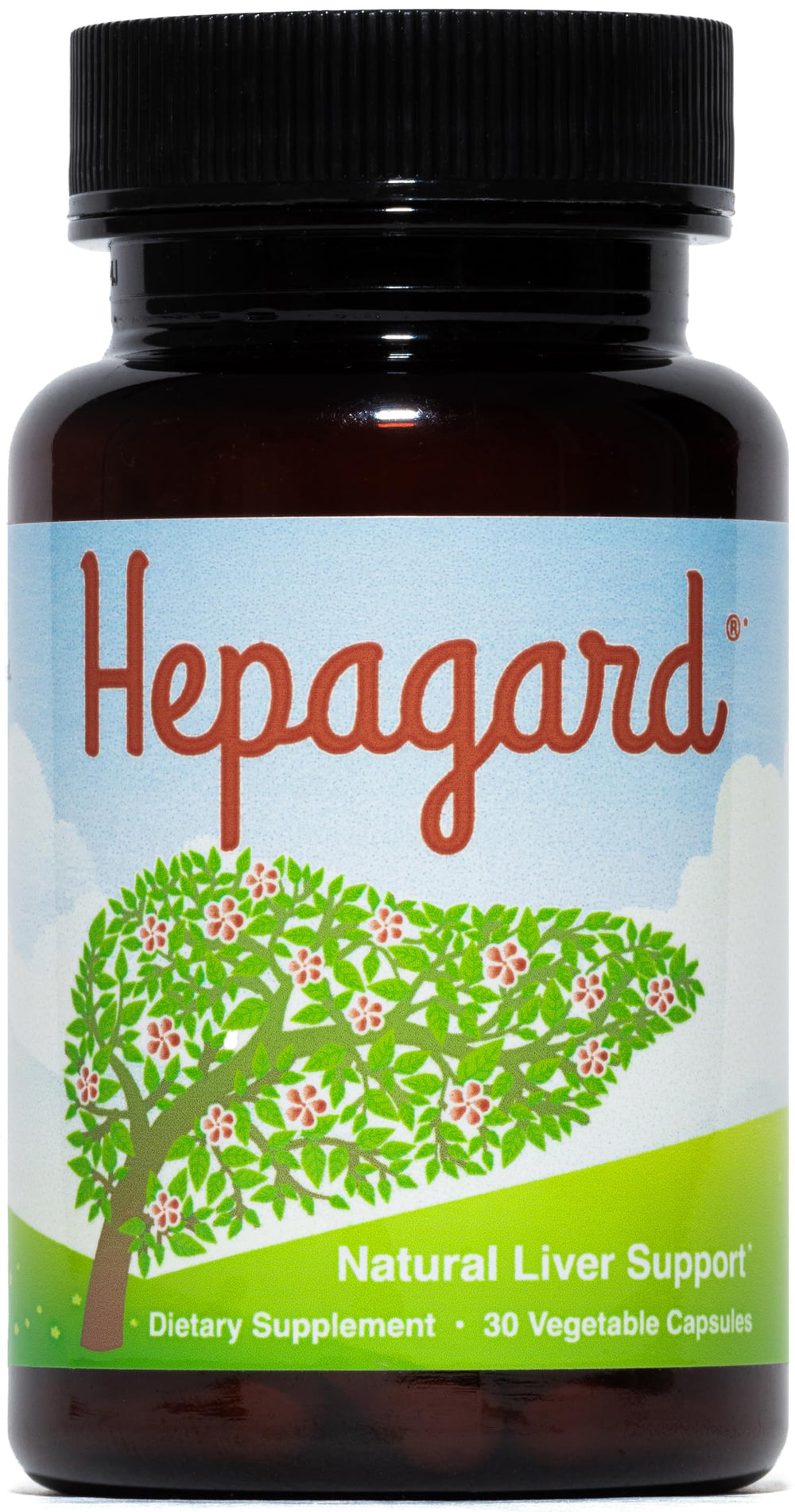 Hepagard bottle with natural liver support label