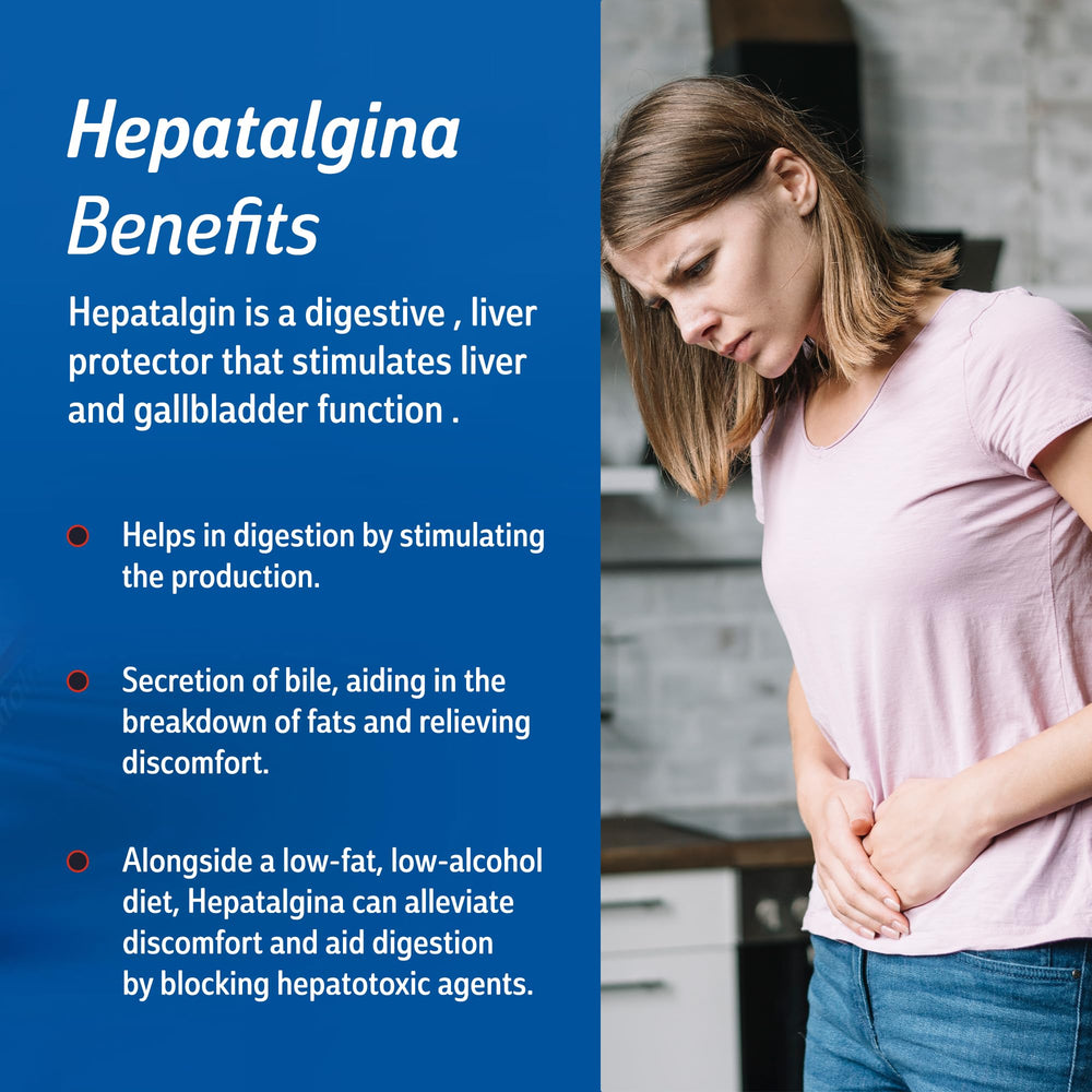 Hepatalgina boldo herbal formula depicted for digestive comfort and balance.
