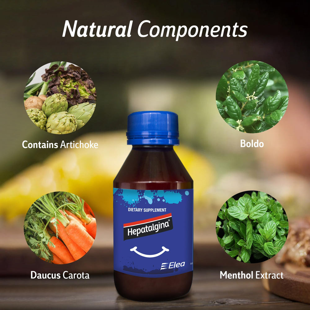 Hepatalgina mint aroma image evokes refreshing herbal relief after meals.