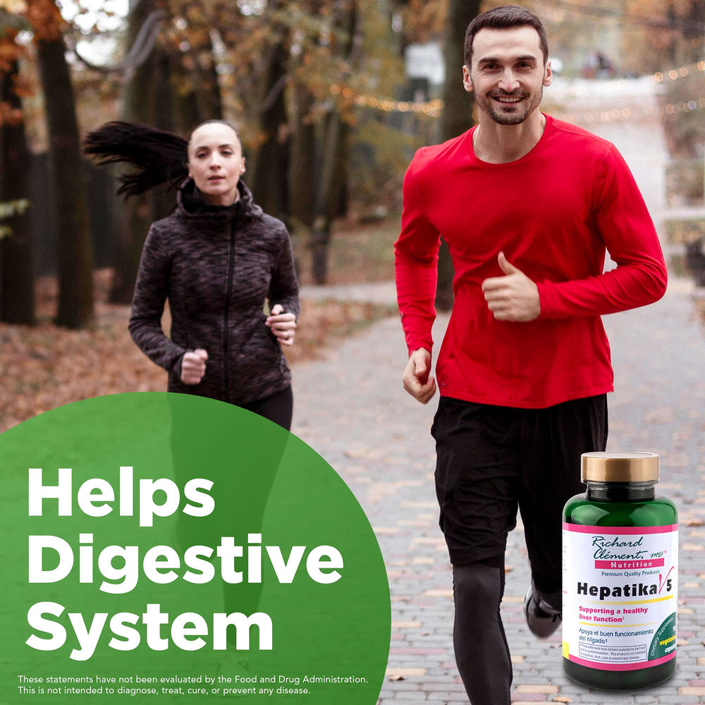 Hepatika V5-G bottle label highlighting vegan, gluten-free, and non-GMO