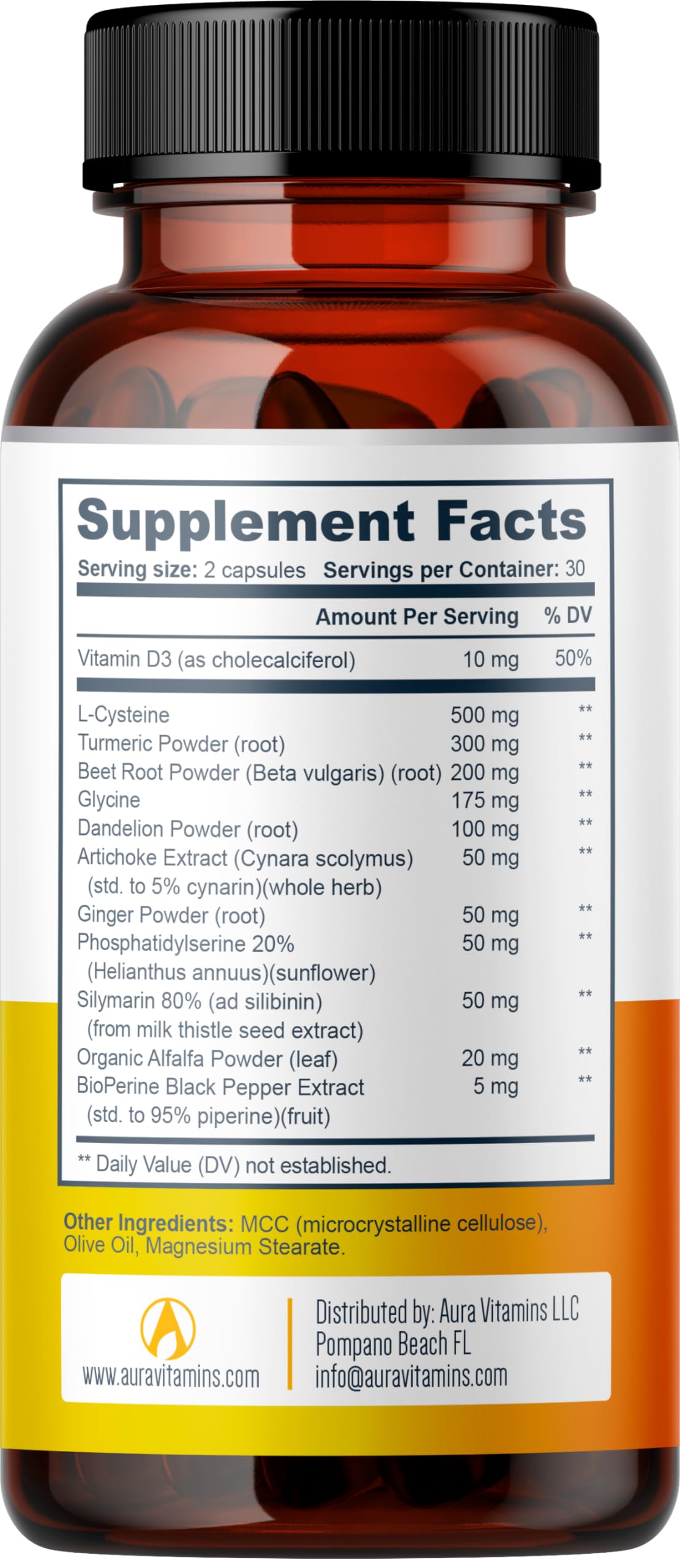 Hepatol digestive health visual with capsules beside healthy foods.