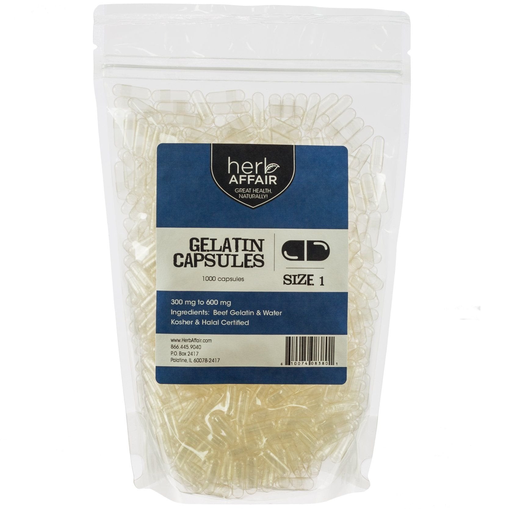 Clear empty gelatin capsules size 1 1000 count