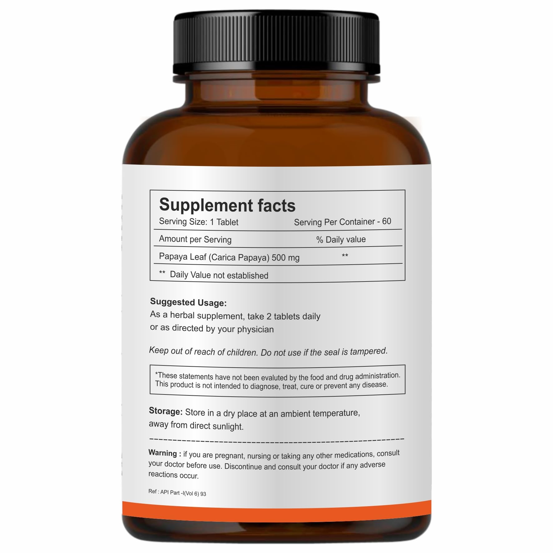 Close-up of Papaya Enzyme Tablets 500mg