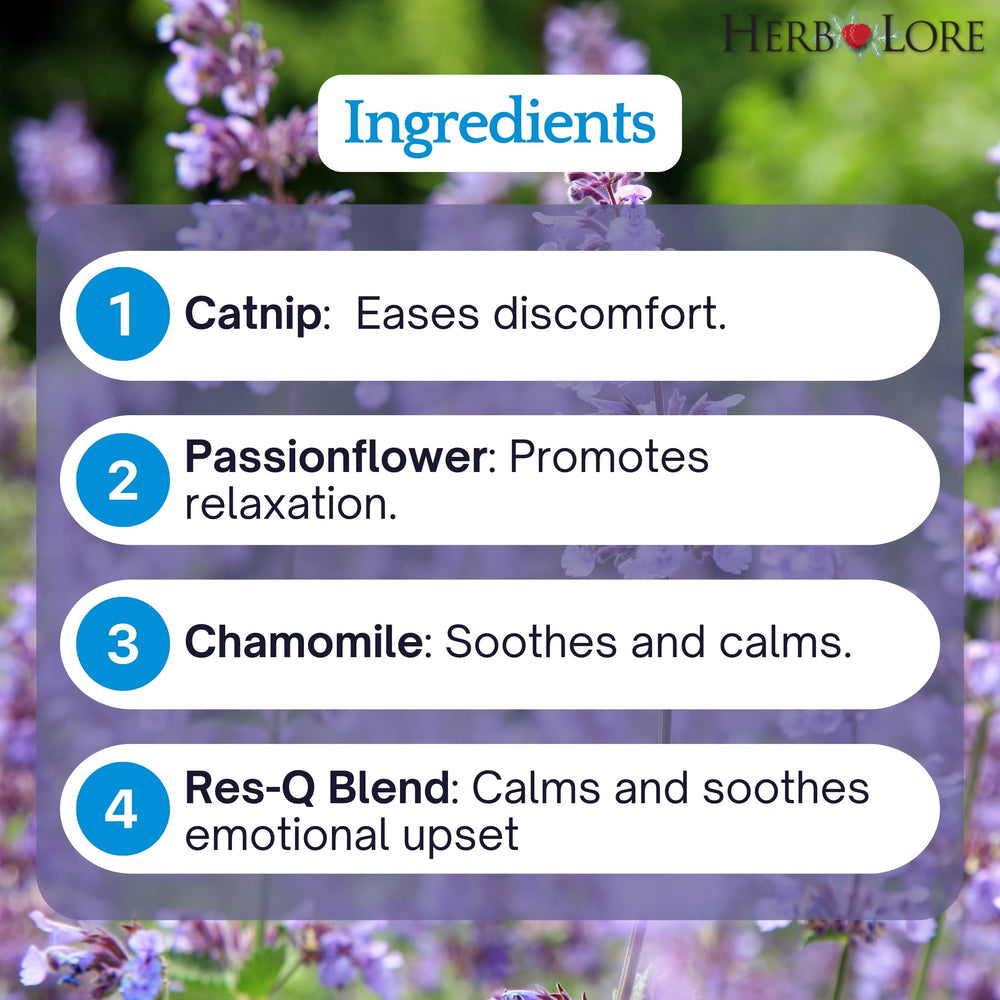 Close-up of Herb Lore Teething Tincture label