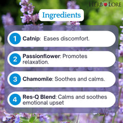 Close-up of Herb Lore Teething Tincture label