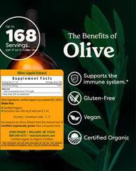 Front view of 4 oz olive leaf extract bottle