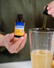 Herb Pharm passionflower plants with leaves, flowers, and stems show the plant source.