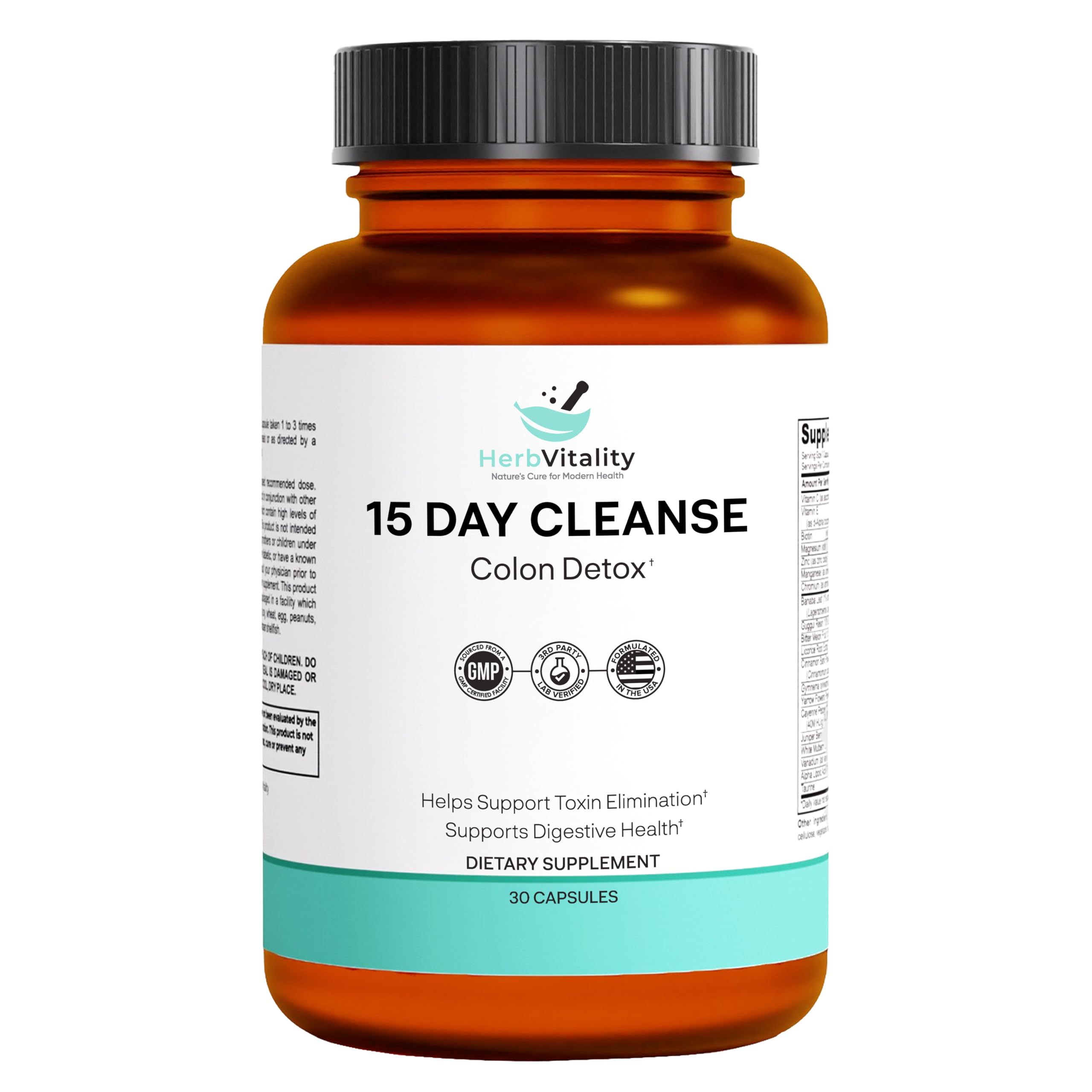 Bottle of Herb Vitality 15-Day Colon Cleanse