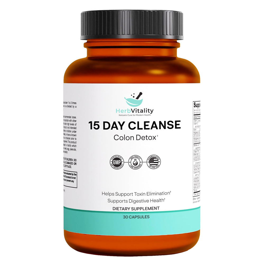 Bottle of Herb Vitality 15-Day Colon Cleanse