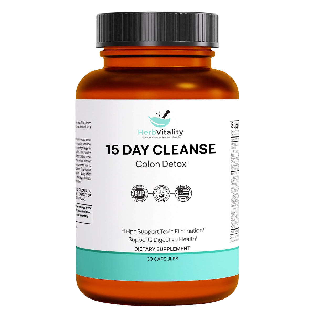 Bottle of Herb Vitality 15-Day Colon Cleanse