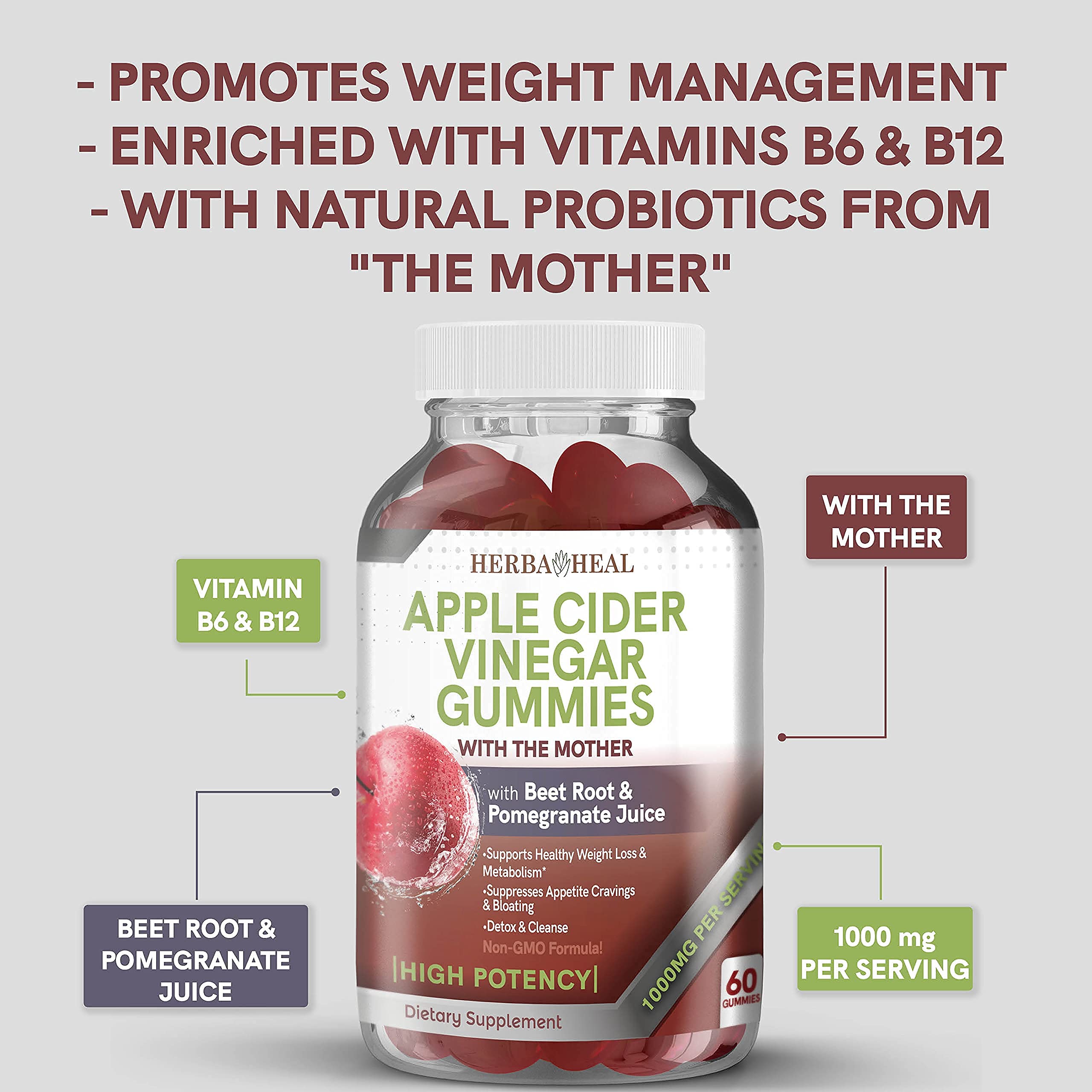 Herba Heal gummies for daily wellness between meals.