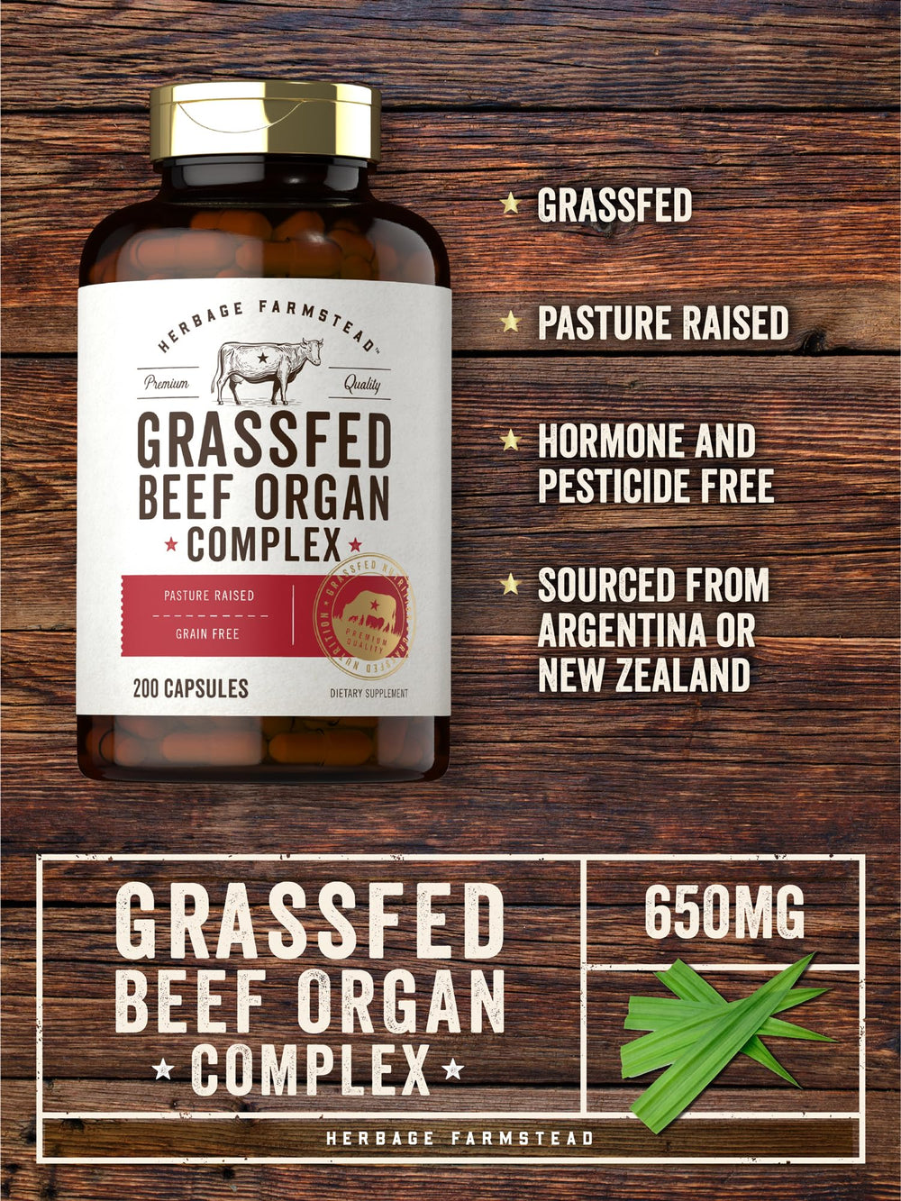 Pasture-raised beef organs concept image