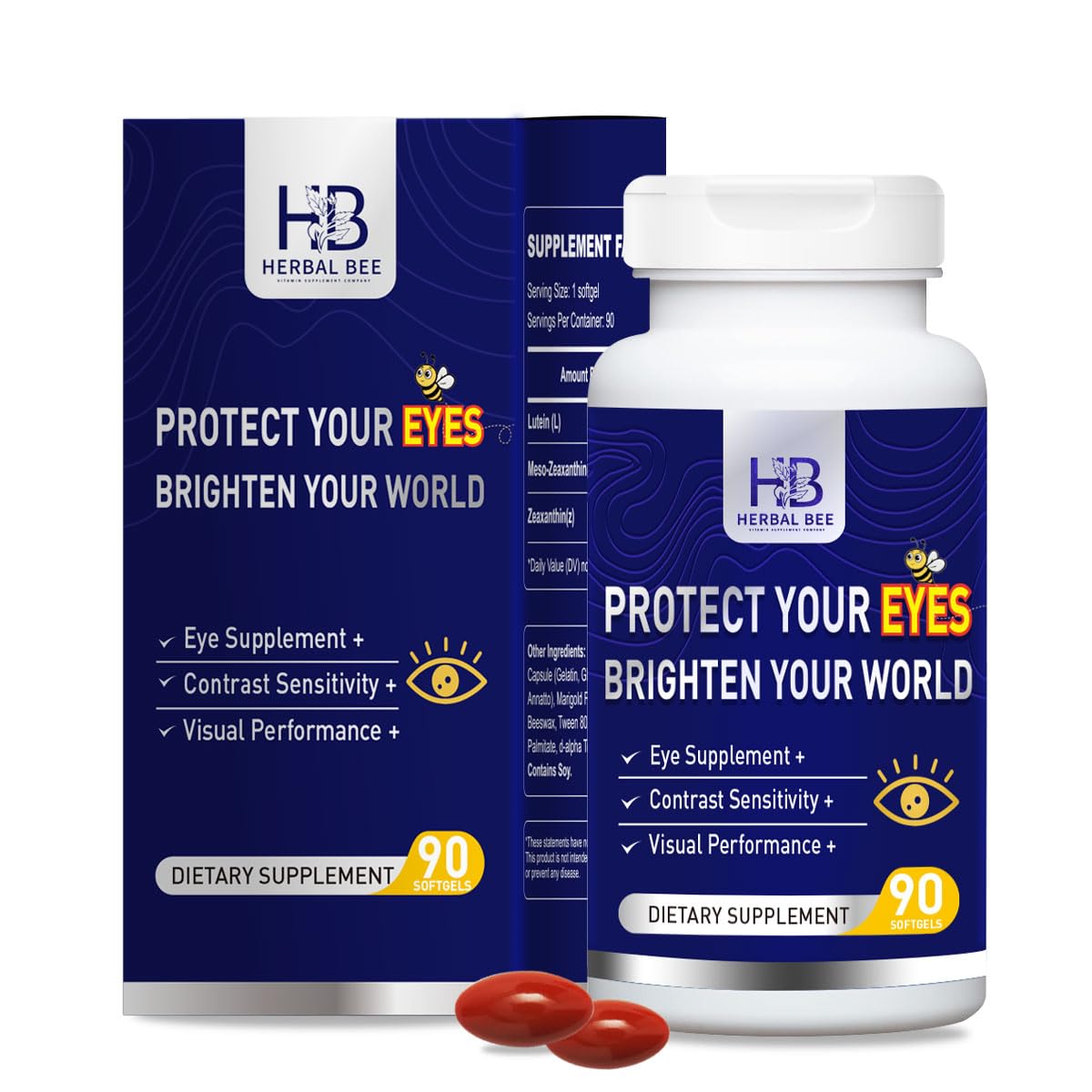 Herbal Bee Eye Softgels 90-count front view