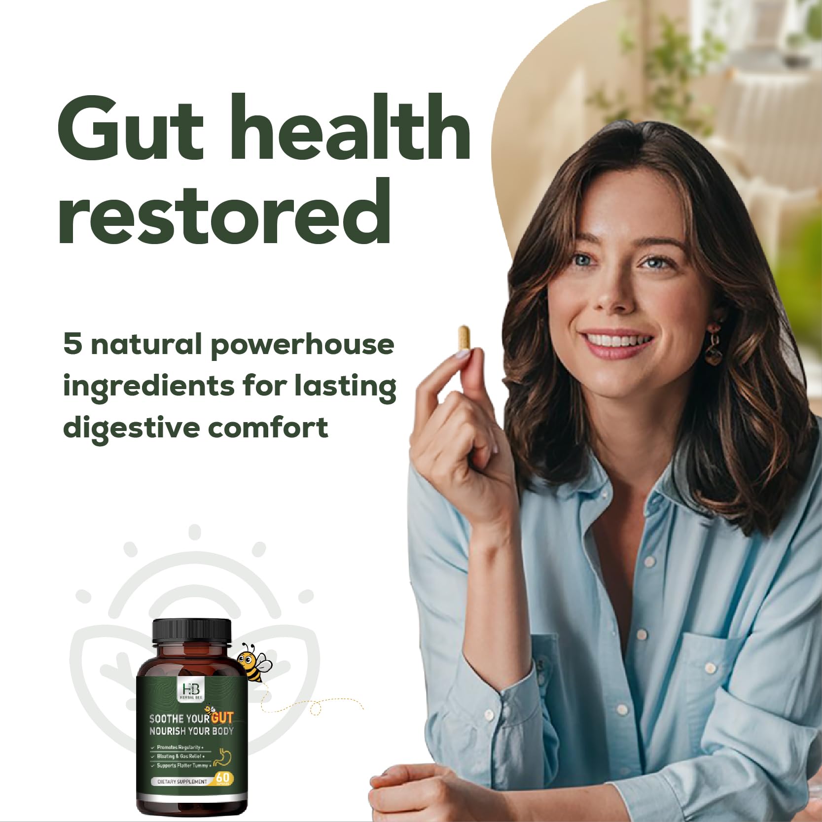 Bloating relief with Herbal BEE Gut Health