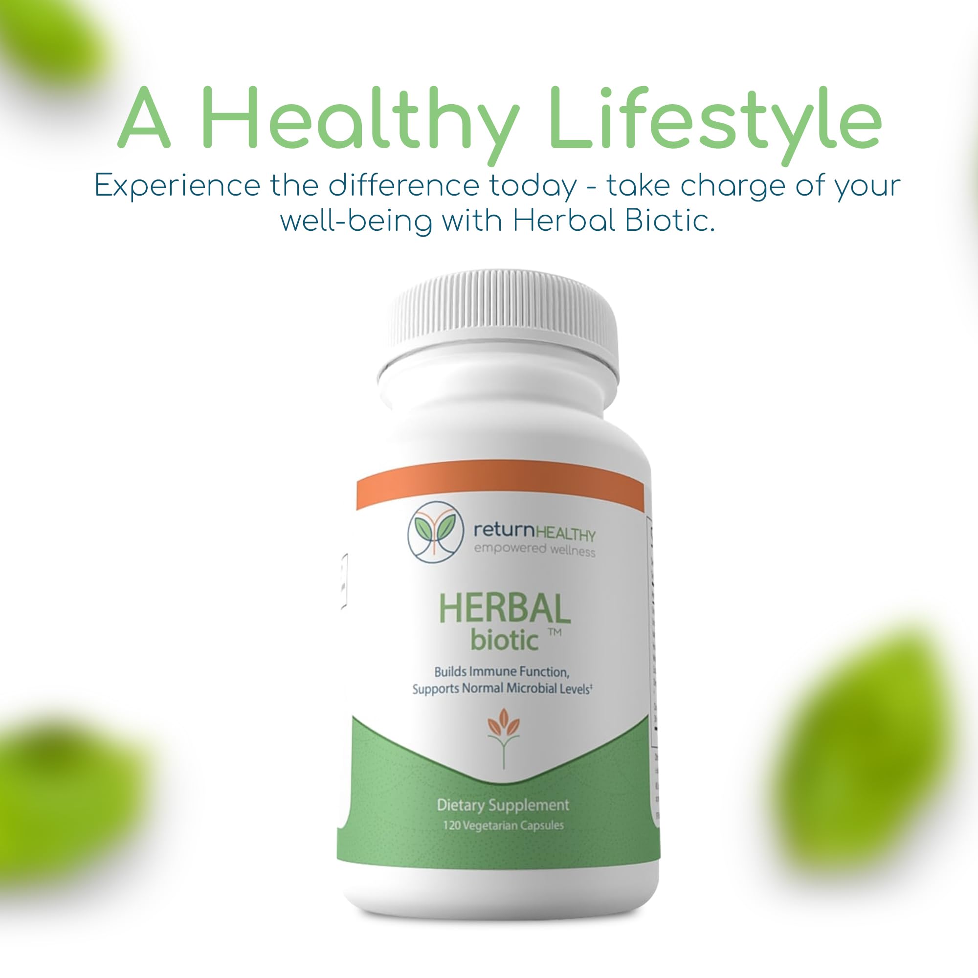 Herbal Biotic bottle with vegan capsule label