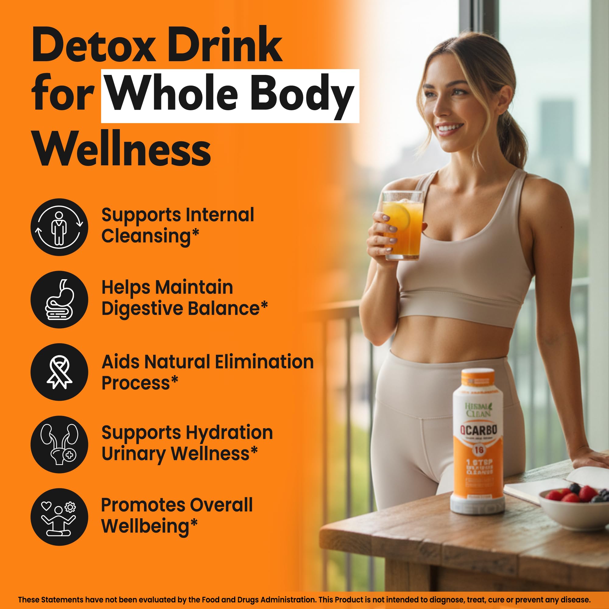Active lifestyle detox concept with Herbal Clean Qcarbo16