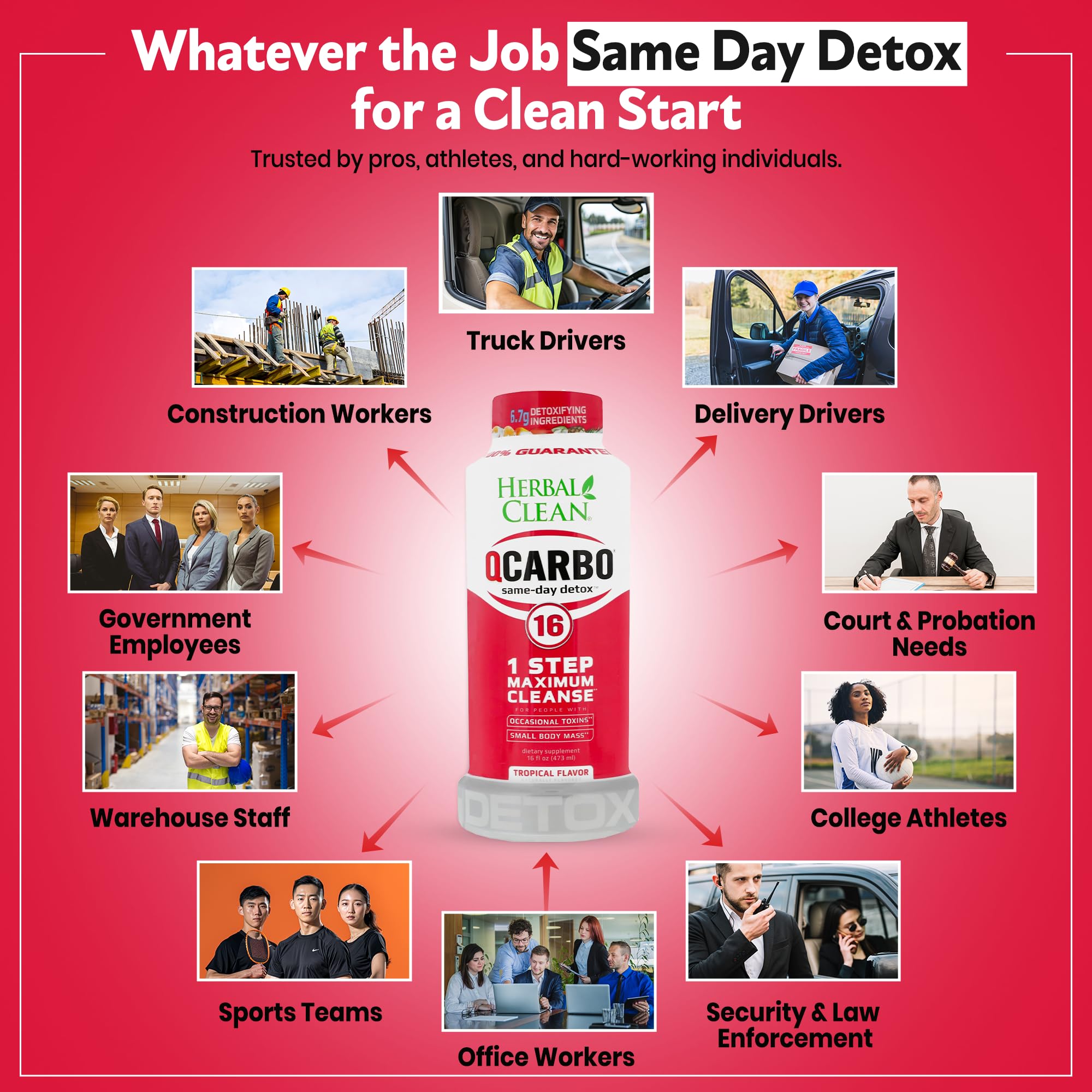 Herbal Clean Qcarbo16 tropical pour showing easy one-day cleanse.