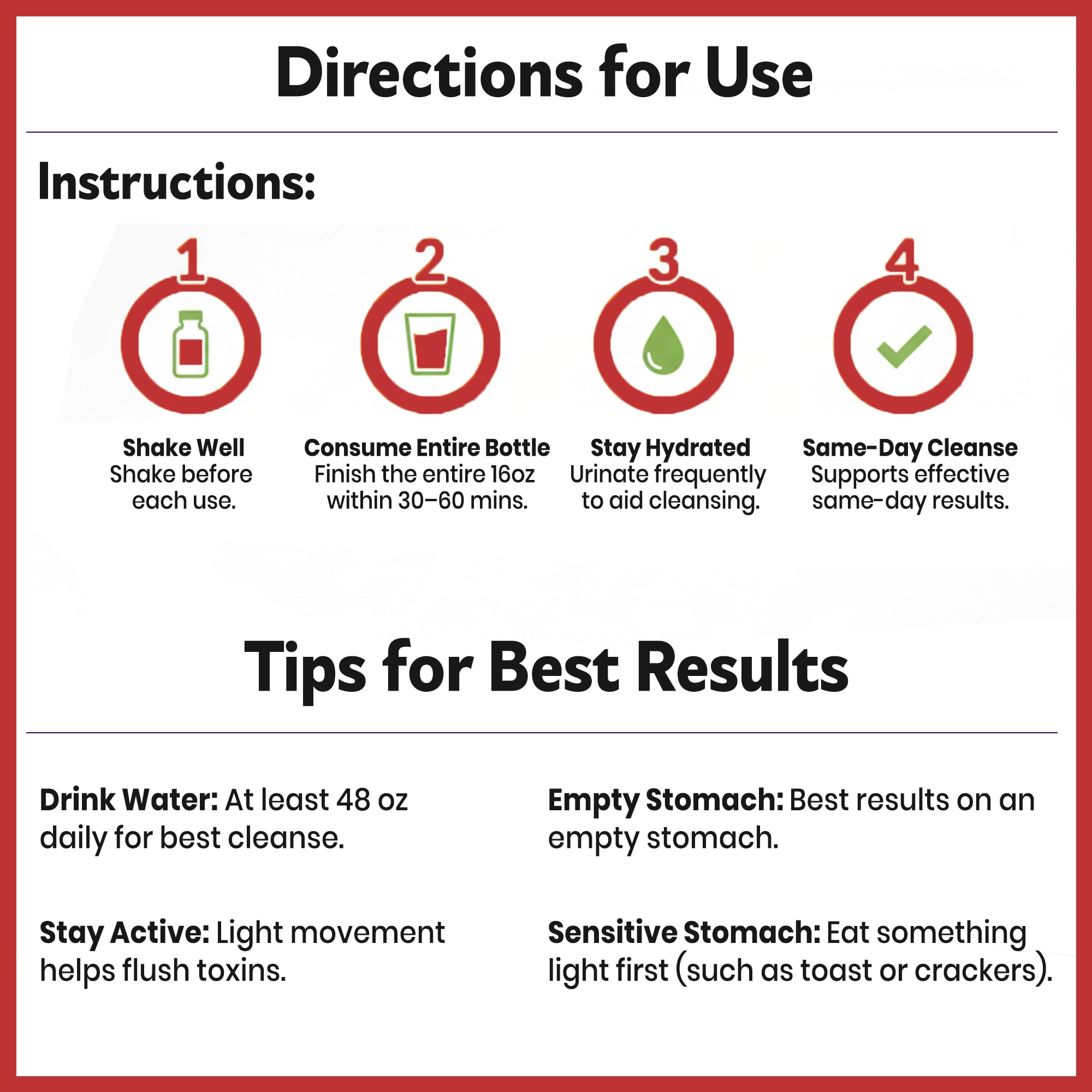 Herbal Clean Qcarbo16 usage instructions image communicates simple steps for one-day routine.