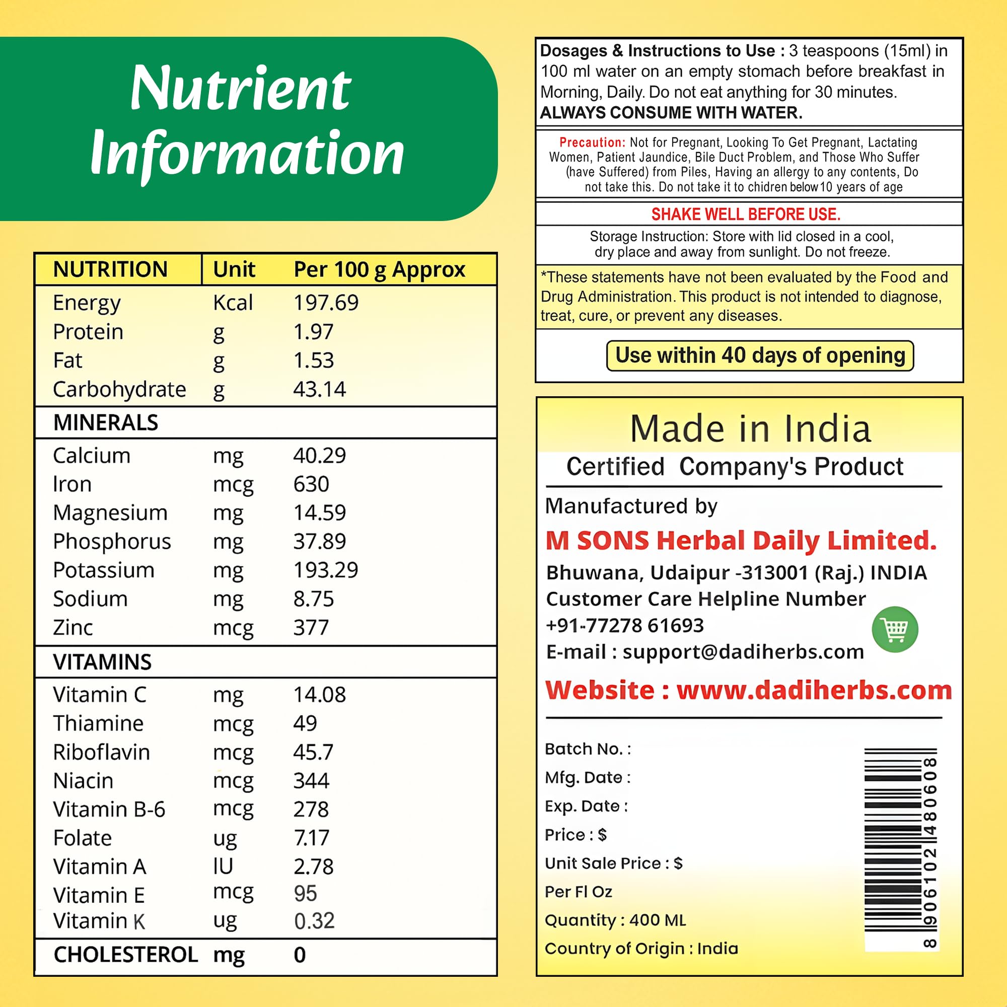 Product packaging showing bottle and box