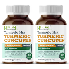 Herbal Destination Turmeric Supplement HRX bottle with 60 capsules