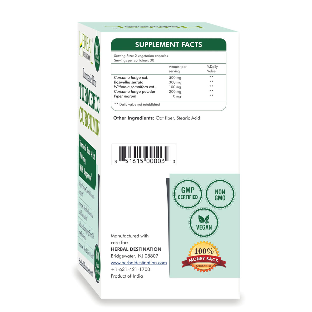 Herbal Destination Turmeric Supplement packaging