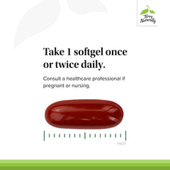 Usage guidance showing taking one softgel daily