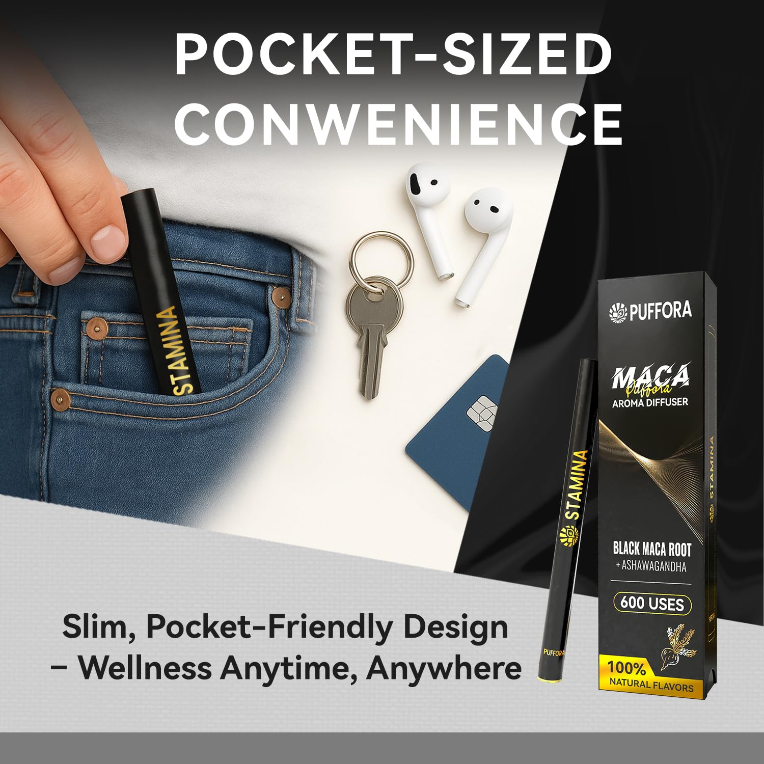 Compact, travel-friendly diffuser pen design