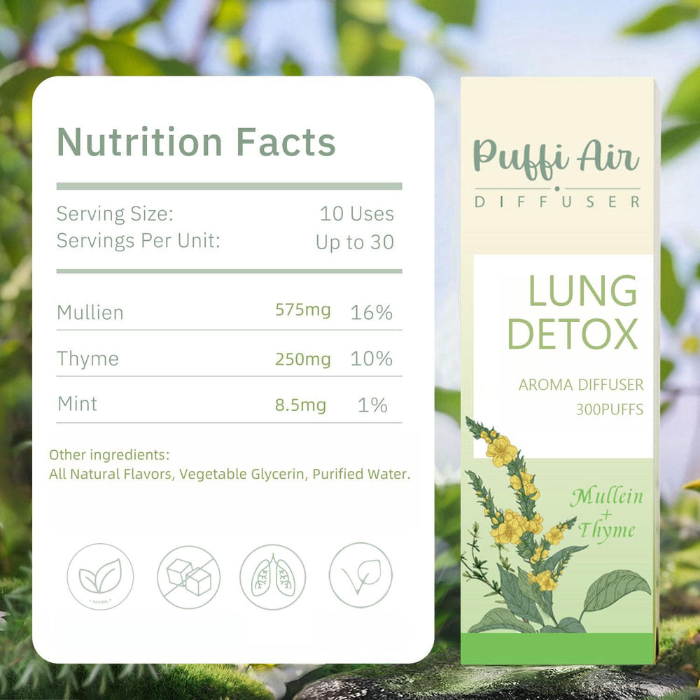 Close-up of herbal extracts in diffuser pen: mullein, thyme and mint