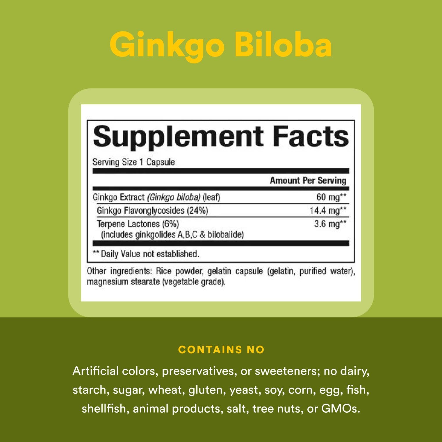 Close-up of Ginkgo Biloba capsule