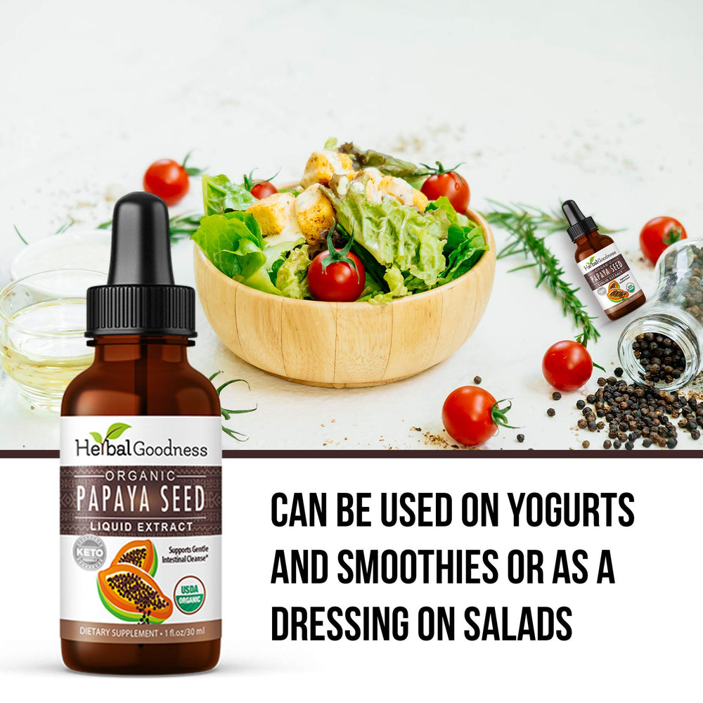 Herbal Goodness Papaya Seeds raw powder texture highlights natural seeds and nutrients.