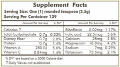 Front view of Herbal Hills Alfalfa Powder packaging 16 oz