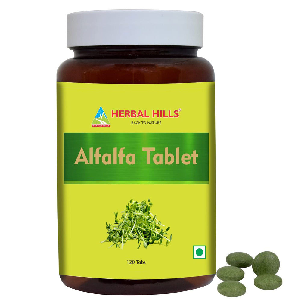 Herbal Hills Alfalfa Tablets bottle – 120 count