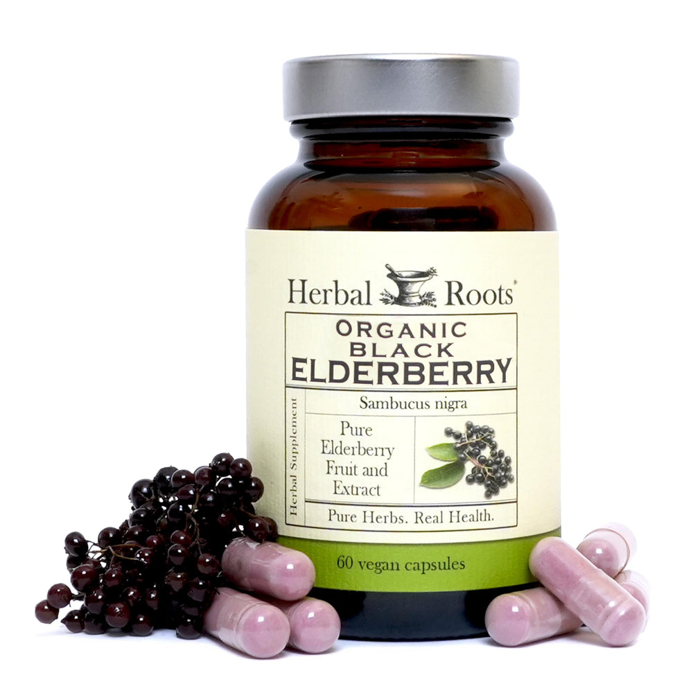 Herbal Roots Organic Black Elderberry Capsules - 60 vegan capsules