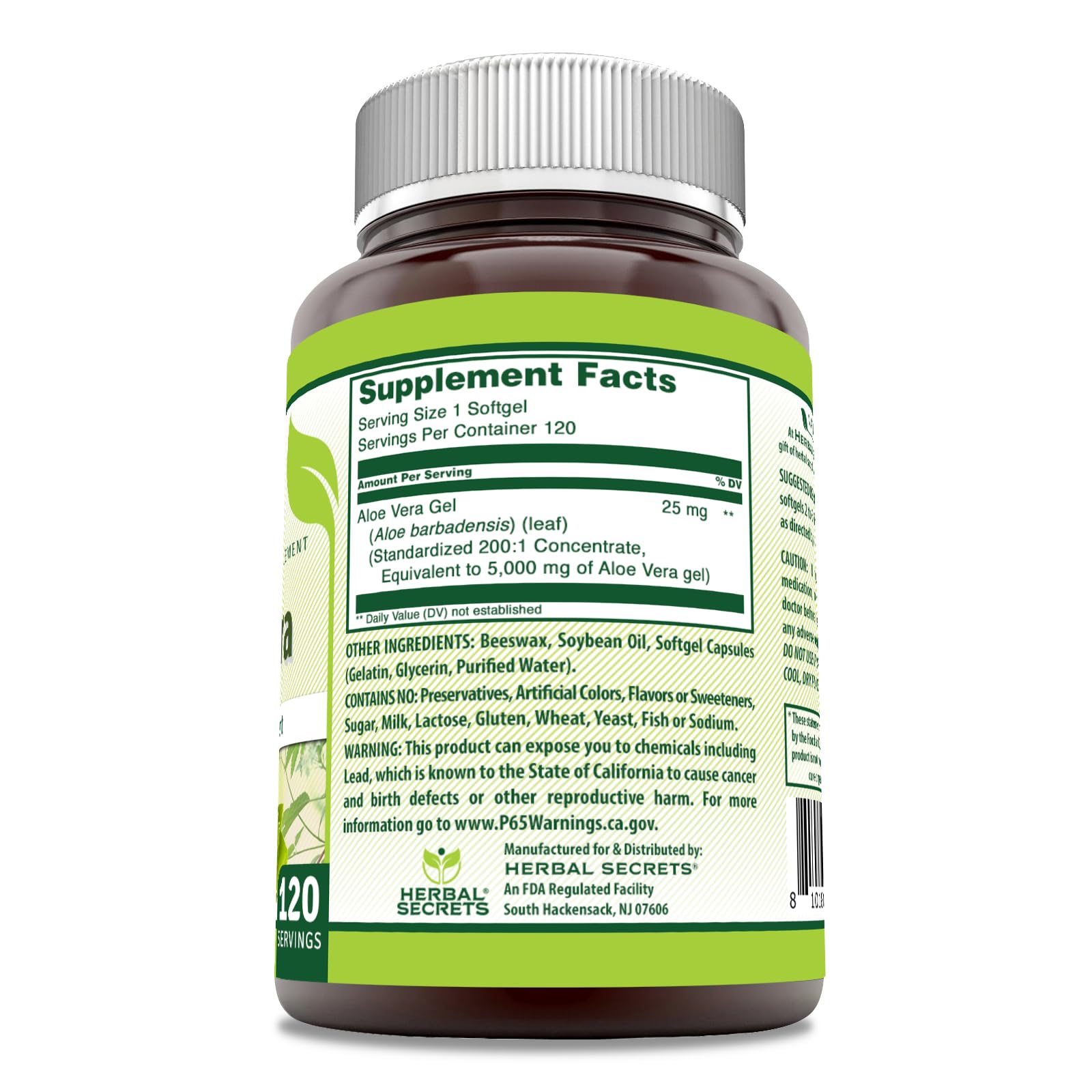 Infographic-style graphic showing 5000 mg per serving and 120 servings per bottle