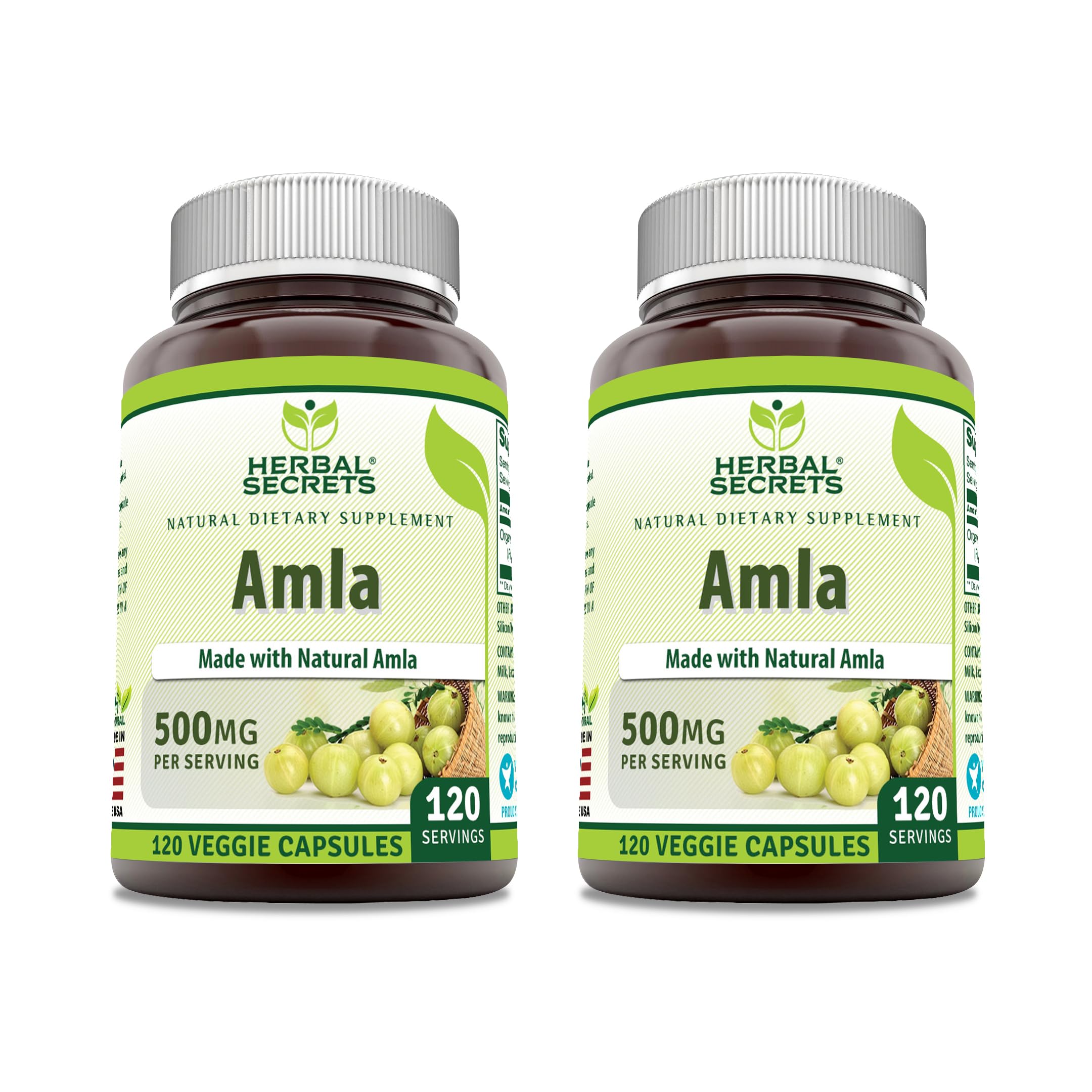 Herbal Secrets Amla 500 mg Veggie Capsules