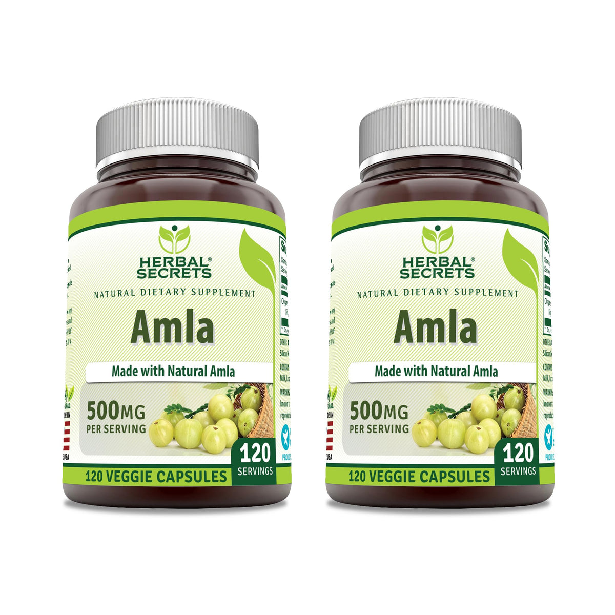 Herbal Secrets Amla 500 mg Veggie Capsules
