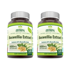 Herbal Secrets Boswellia Serrata extract 600 mg capsules bottle – 2-pack (120 capsules total)